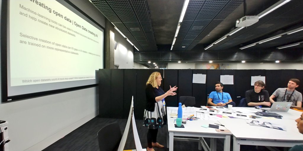 stateofopendata's tweet photo. We are in the midst of our session at #MozFest of the State of #OpenData and #AI. How are the two connected? Can they work together in the future? @Morchickit @LandofKatie @od4_d https://t.co/8d0xL0Qo0f
