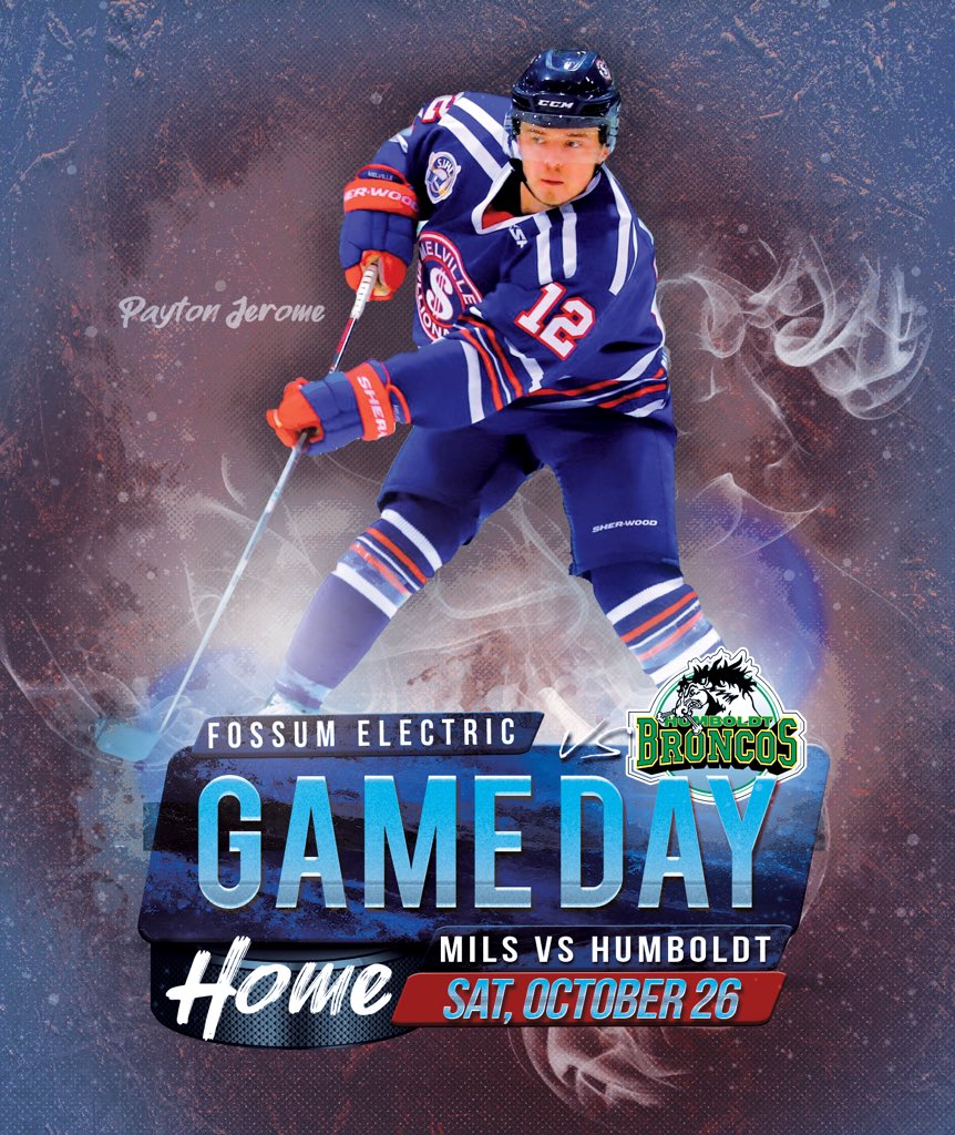 Mils are on home ice tonight hosting the Humboldt Broncos. 7:30 HCUC. See you at the rink!!
                                                                    #homeice #humboldtbroncos #milshockey #gameday #melvillesk