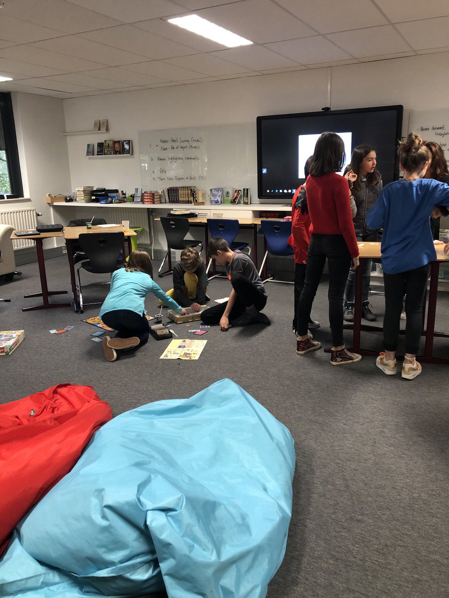TaylorSarah175's tweet photo. Some @ISB_MS English 7 students treating themselves to some collaborative games &amp; snacks in celebration of surpassing our whole class 6 Week Reading Challenge goal!📚#mslearns #isbreads @MSEnglish_ISB https://t.co/NnFF9DnvCm