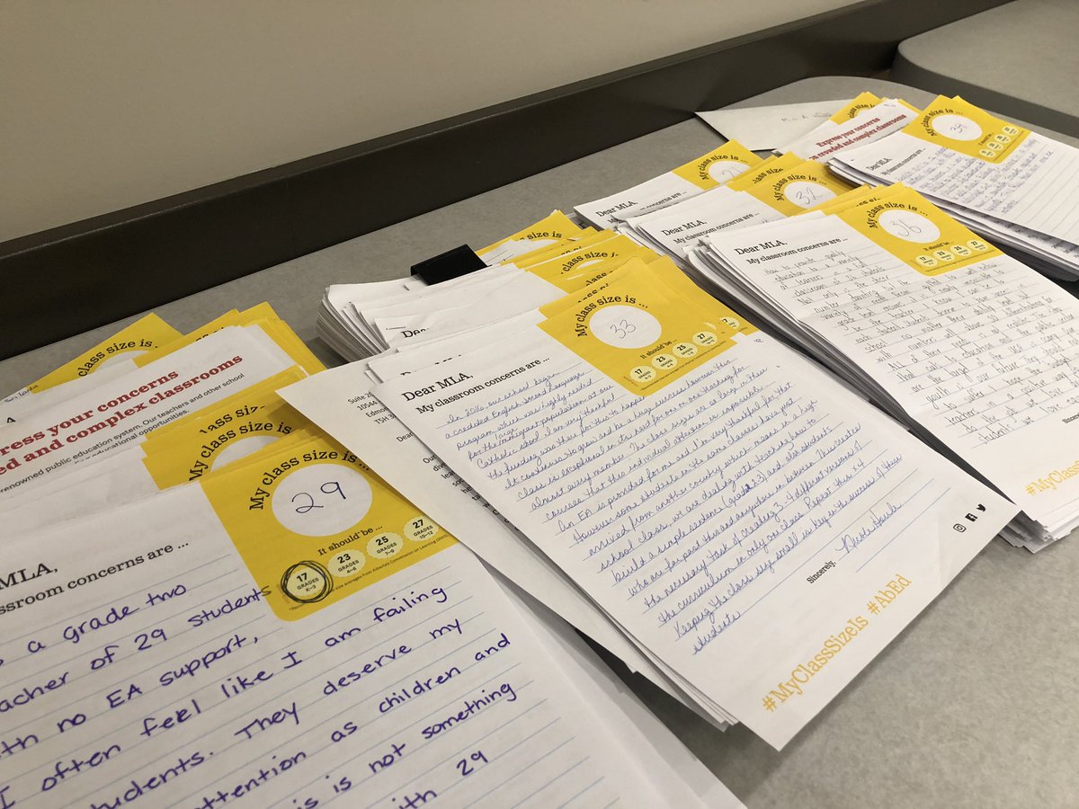 albertateachers's tweet image. Letters from teachers are starting to pour in. Have you completed yours? Share it at #myclasssizeis. #abed