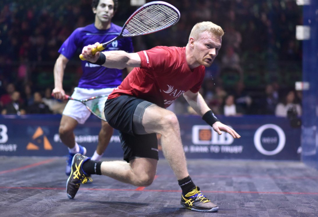 the men's upsets just keep coming as <a href="/JoelMakin/">Joel Makin</a> beats second seed Momen and marches into round three ...

 Joel Makin (Wal) 3-1 [2] Tarek Momen (Egy)    11-8, 9-11, 12-10, 11-9 (68m)