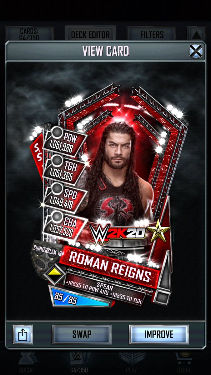 EZPZkana's tweet photo. My top cards on @WWESuperCard @BeckyLynchWWE and @WWERomanReigns thanks to @GamefreakWWE #manythankyous https://t.co/pZngycXUOl