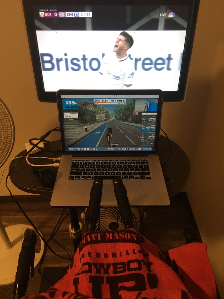 ⁦<a href="/danlevene/">Dan Levene</a>⁩ — Got to see ⁦@cpulisic_10⁩ first ⁦goal while riding virtual London on Zwift!  Bike riding and Chelsea ... assumed you’d enjoy that.