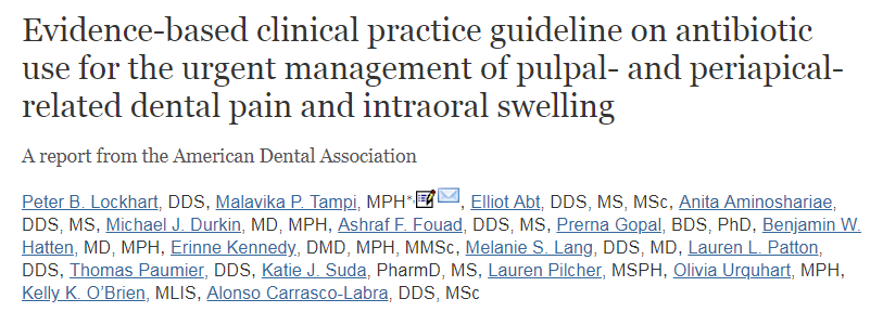 SIDPharm's tweet photo. SIDP is proud to endorse the NEW @AmerDentalAssn guideline on #antibiotic use for urgent management of #dental pain and swelling. Find the guideline, chairside guides, and other resources here https://t.co/F3ijb3uJCz #IDTwitter https://t.co/NyUrfy5vze
