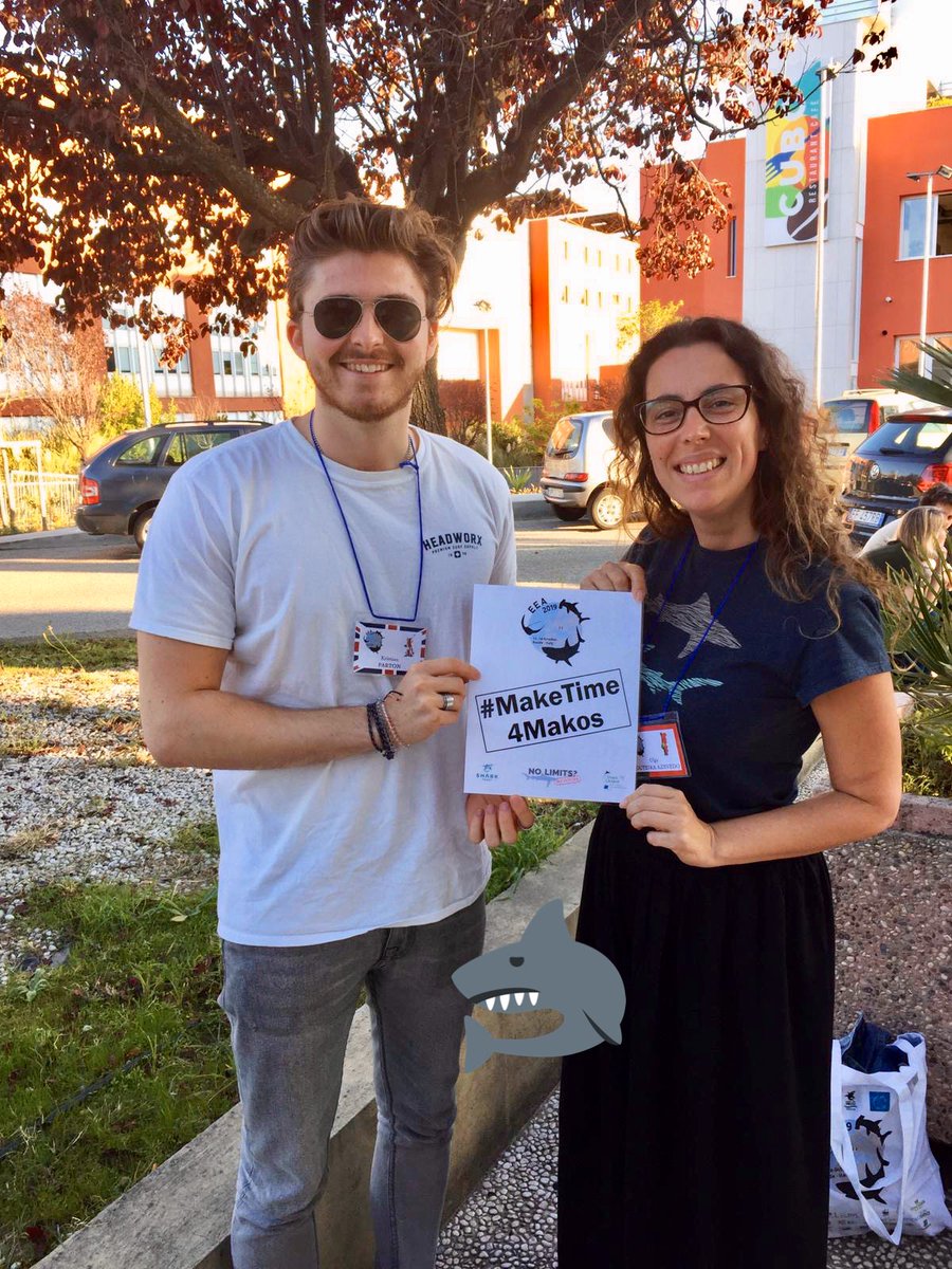 KjParton's tweet photo. Last week at #EEA2019 myself and Olga signed our names to a letter urging @EU_Commission to ban retention of Atlantic mako sharks &amp; implement measures to minimise incidental mortality. We wholeheartedly support the #NoLimitsNoFuture campaign by @SharkTrustUK! #MakeTime4Makos 🦈 https://t.co/iLDTgXWKxg