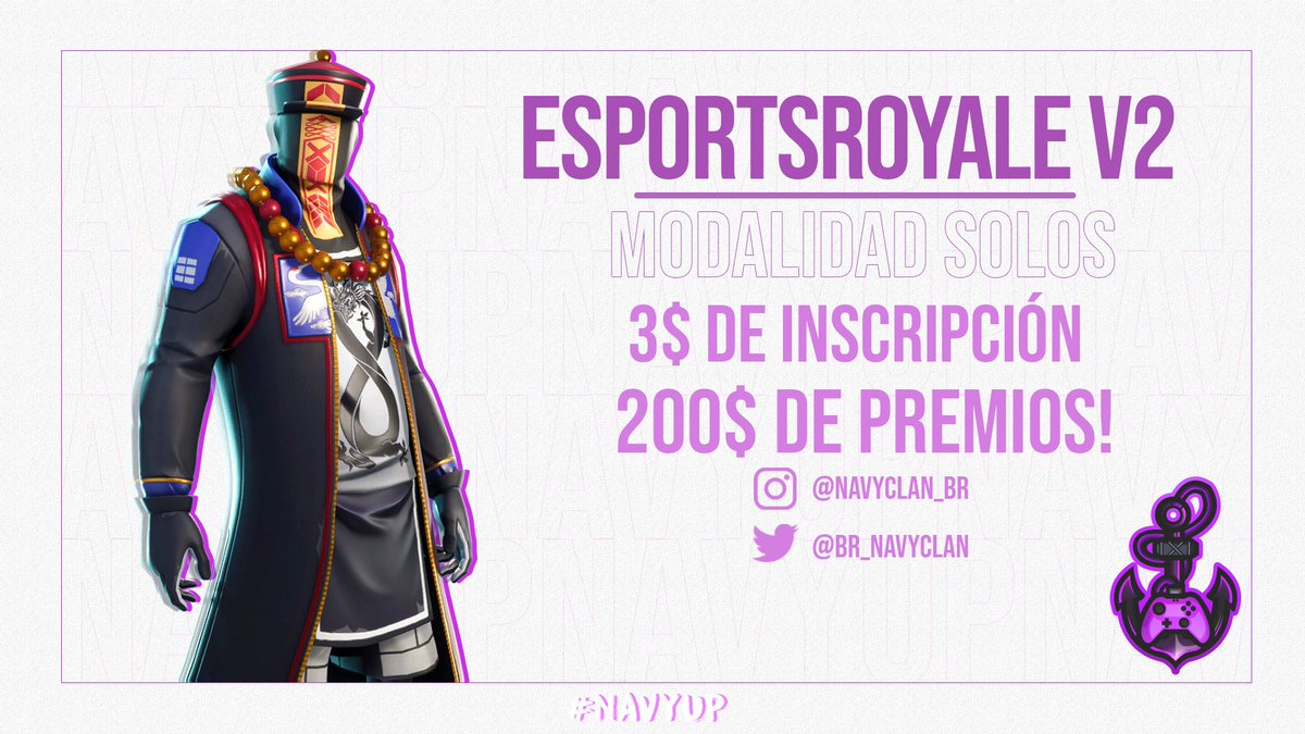 TuAlterEg0's tweet image. #eSportsRoyalev2

Esta nueva competencia se presentará en #Solitario. Casteado en vivo y con más de 200$ en PREMIOS además de muchos más premios por objetivos!

El Evento se llevará a cabo el Sábado 16 de Noviembre, inscríbete ahora mismo con @NavyEricyolk

#Fortnite #NavyUp⚓️💜