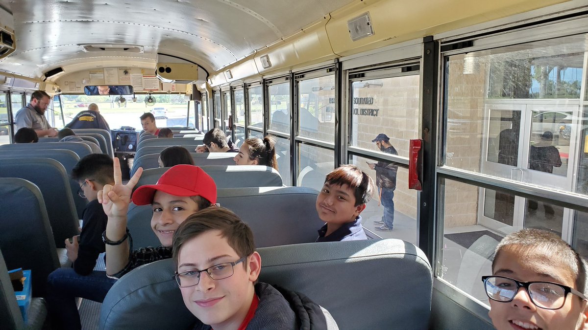 Head to our first FTC Robotics meet lots of energy on this bus!