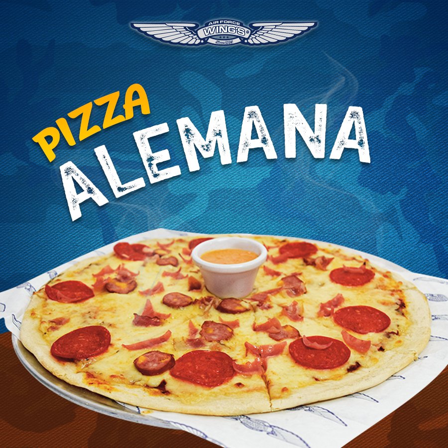 WingsAirForce's tweet photo. ¿Ya probaste nuestra PIZZA ALEMANA? Es una combinación de queso mozzarella, pepperoni, jamón, salchicha y tocino ahumado. 🍕
¡VENTE POR LA TUYA! https://t.co/G6G5ZxddAt
