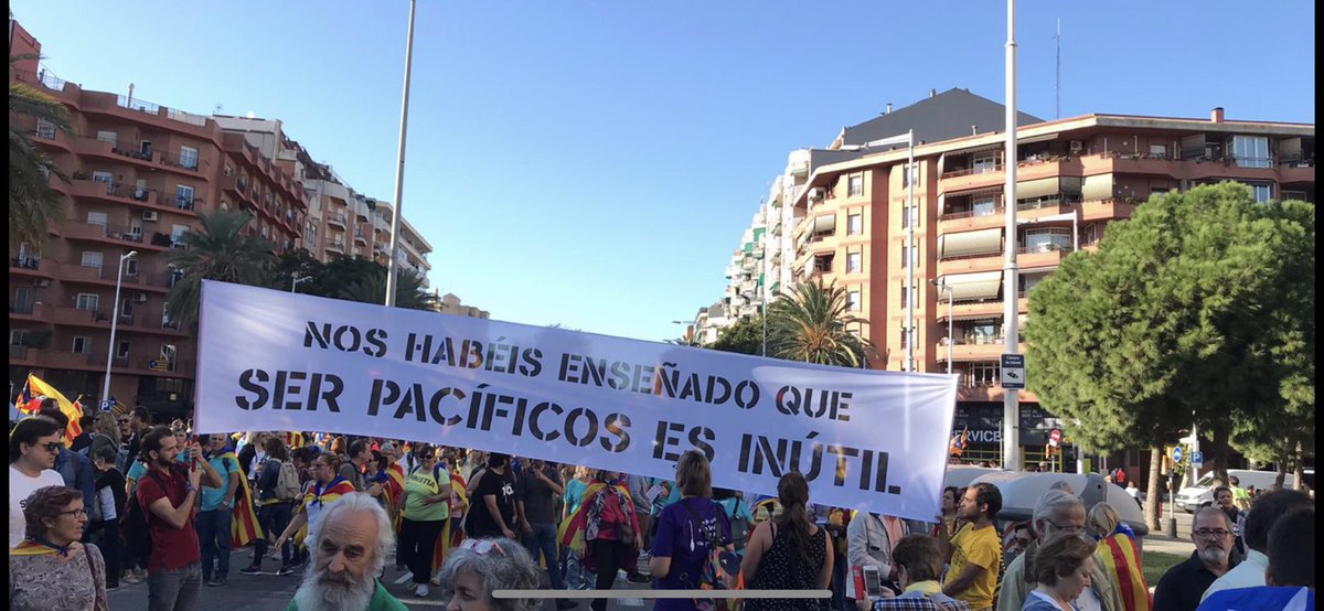 felixcolomer's tweet photo. Avui, he anat a la manifestació amb aquesta pancarta! (Un missatge que s’utilitza a les concentracions de Hong Kong) 
Ens hem posat a davant de tot, i gent d’Òmnium i ANC ens han fet fora del carrer, literalment.
@omnium @assemblea 
Obro fil 👇🏾 https://t.co/Hmpi1HNBzy