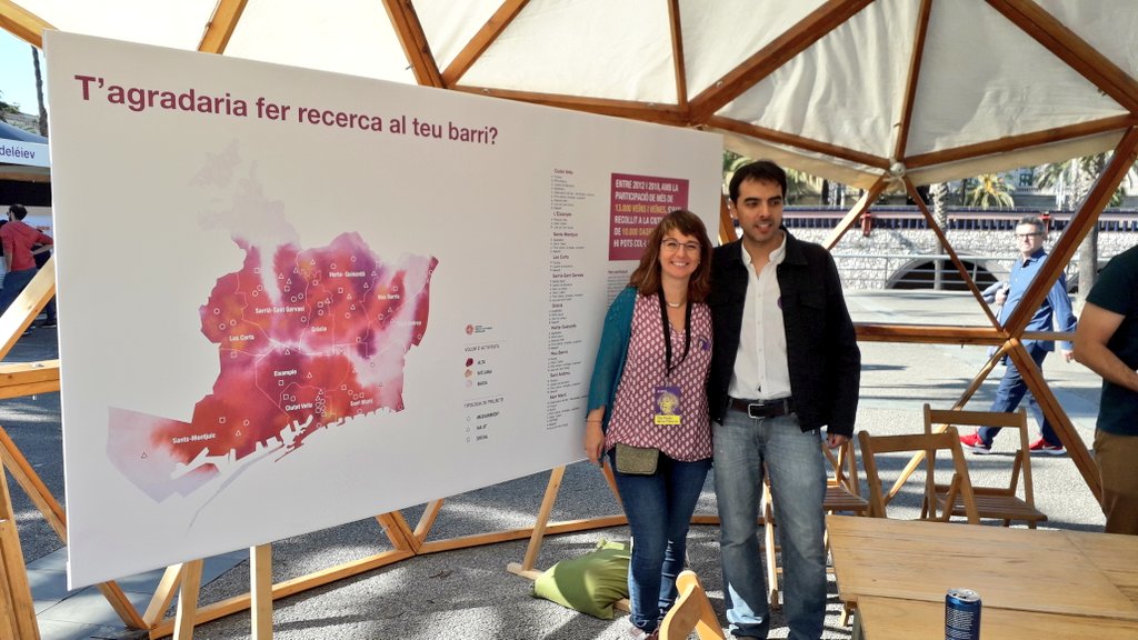 elibroglio's tweet photo. També @RitmeNatura @obsdelmar @liquensbcn ... Amb la inestimable participació de @inspiresscience per la dinàmica final. Preciós va quedar el mapa que hem preparat amb @neusbenages per l'ocasió 😍
Demà més,  us hi esperem! @BCNCiencia #TotesSomGenis https://t.co/w2sgCL4oNb