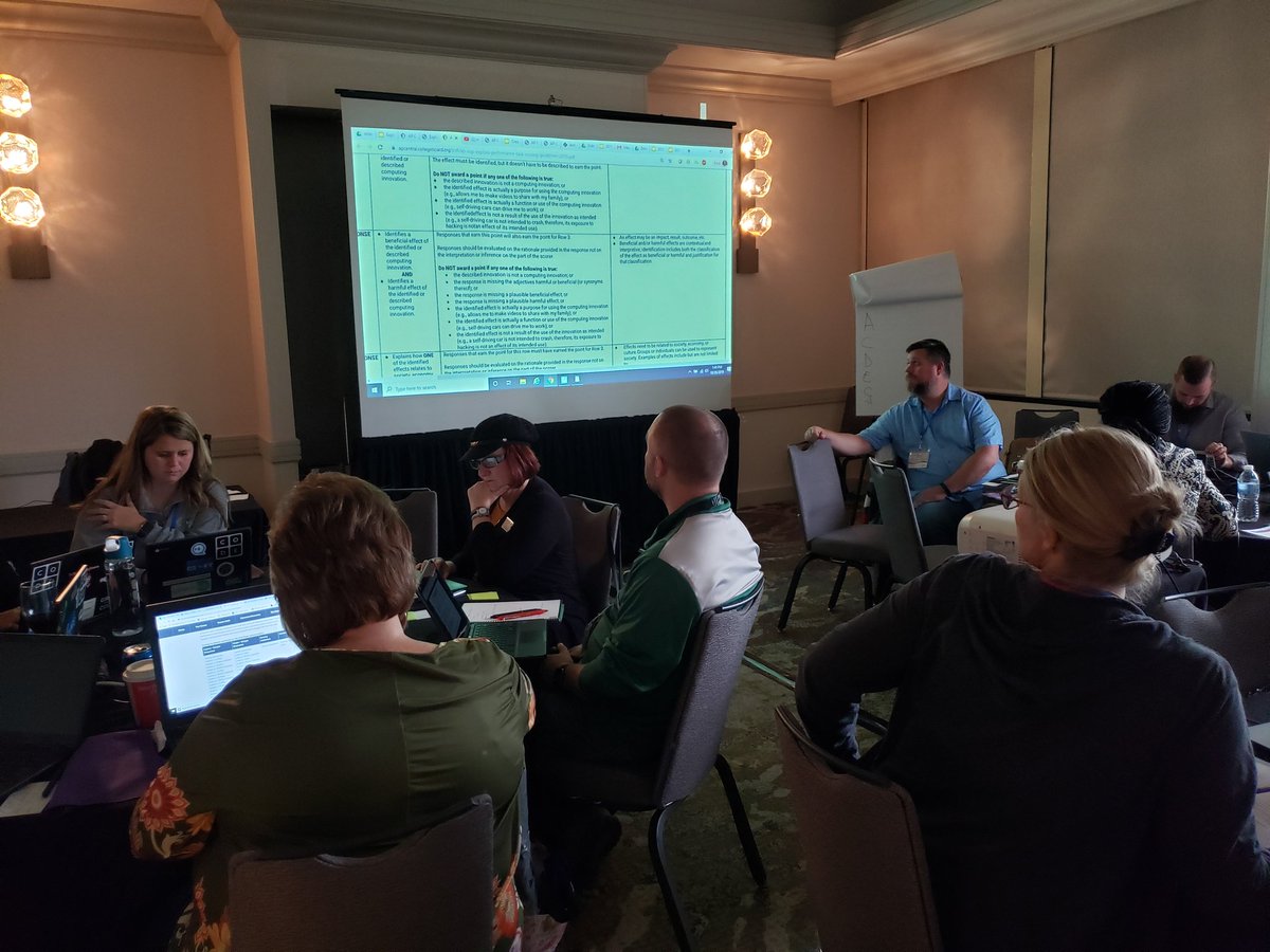 artimm2's tweet photo. @chinmauche1 discussing scoring of AP CSP performance tasks with teachers @AdvanceKentucky #FallForum19! https://t.co/M921YWKjhc