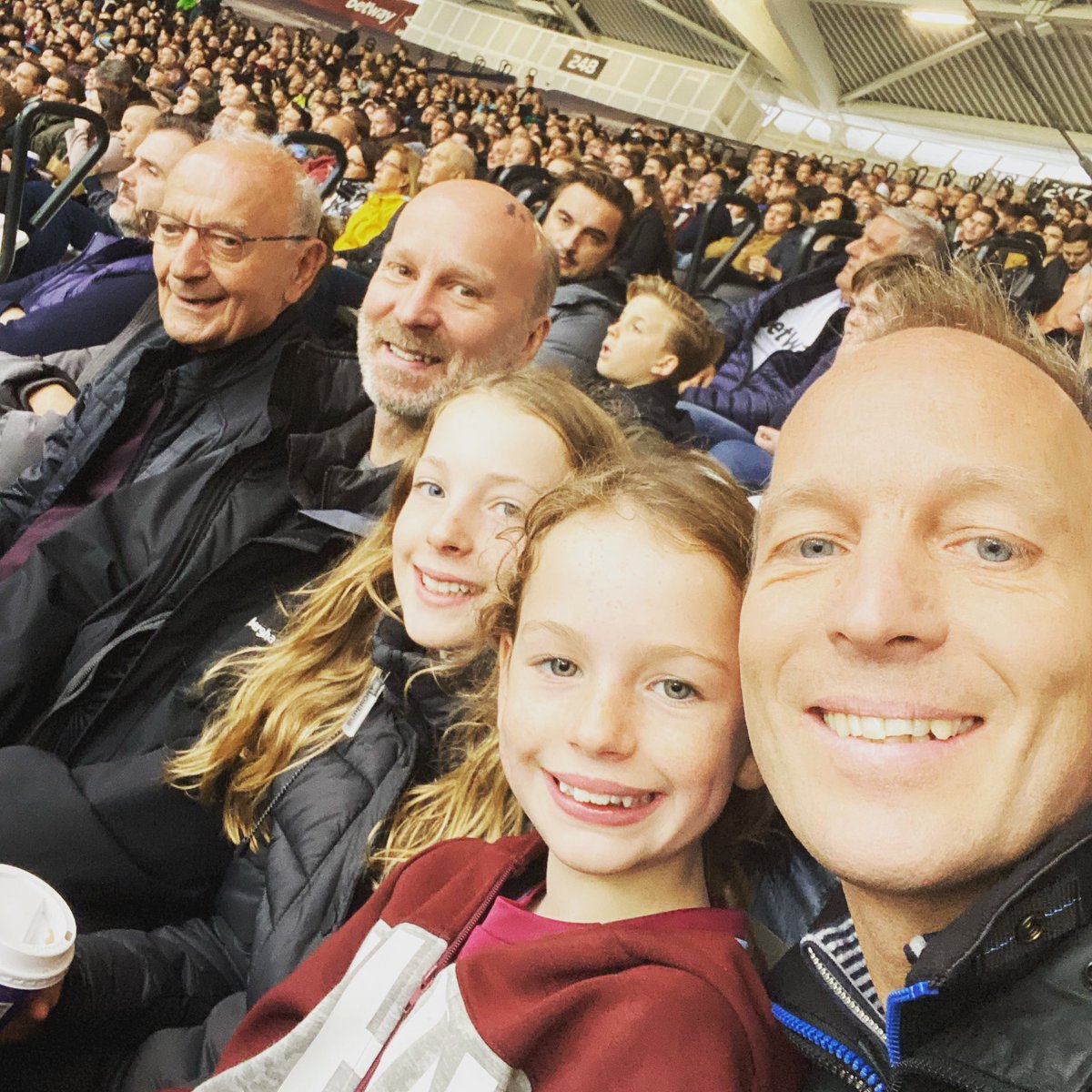 Three generations of Tomlinson Hammers <a href="/LondonStadium/">London Stadium</a> <a href="/WestHam/">West Ham United</a> today.