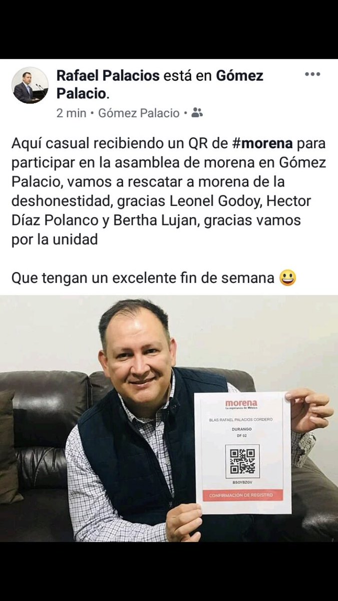 carlosmedina61's tweet photo. En serio que en este proceso interno de Morena,ya no hay el mínimo respeto para los estatutos.Las asambleas a modo totalmente de los ex perredistas de manera descarada !! @yeidckol mire nada más a quien agradece este personaje salido por la puerta de atrás de la CNHJ Y hay prueba https://t.co/0SYPMFNKwj
