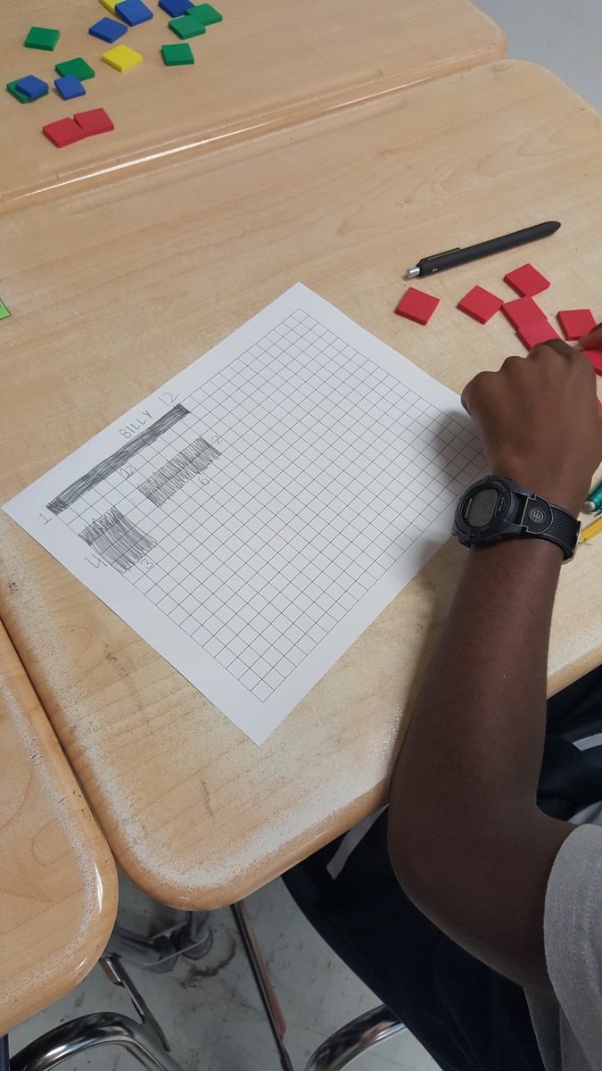 Apex_Math's tweet image. Using color tiles to identify prime and composite numbers and representing on graph paper #iteachmath #mtbos #ElemMathChat