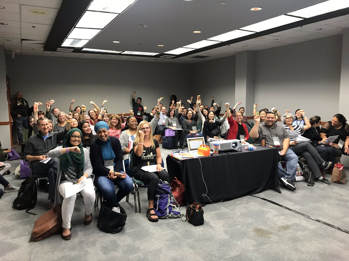 h_b_peterson's tweet photo. Presenting is the most fun when your audience is so energetic and amazing! We had a blast! Thanks for a wonderful Fall conference, #FLANC19 (Also zoom in for the excitement from @bhobgood 🤩) https://t.co/EHTfnU9Wev