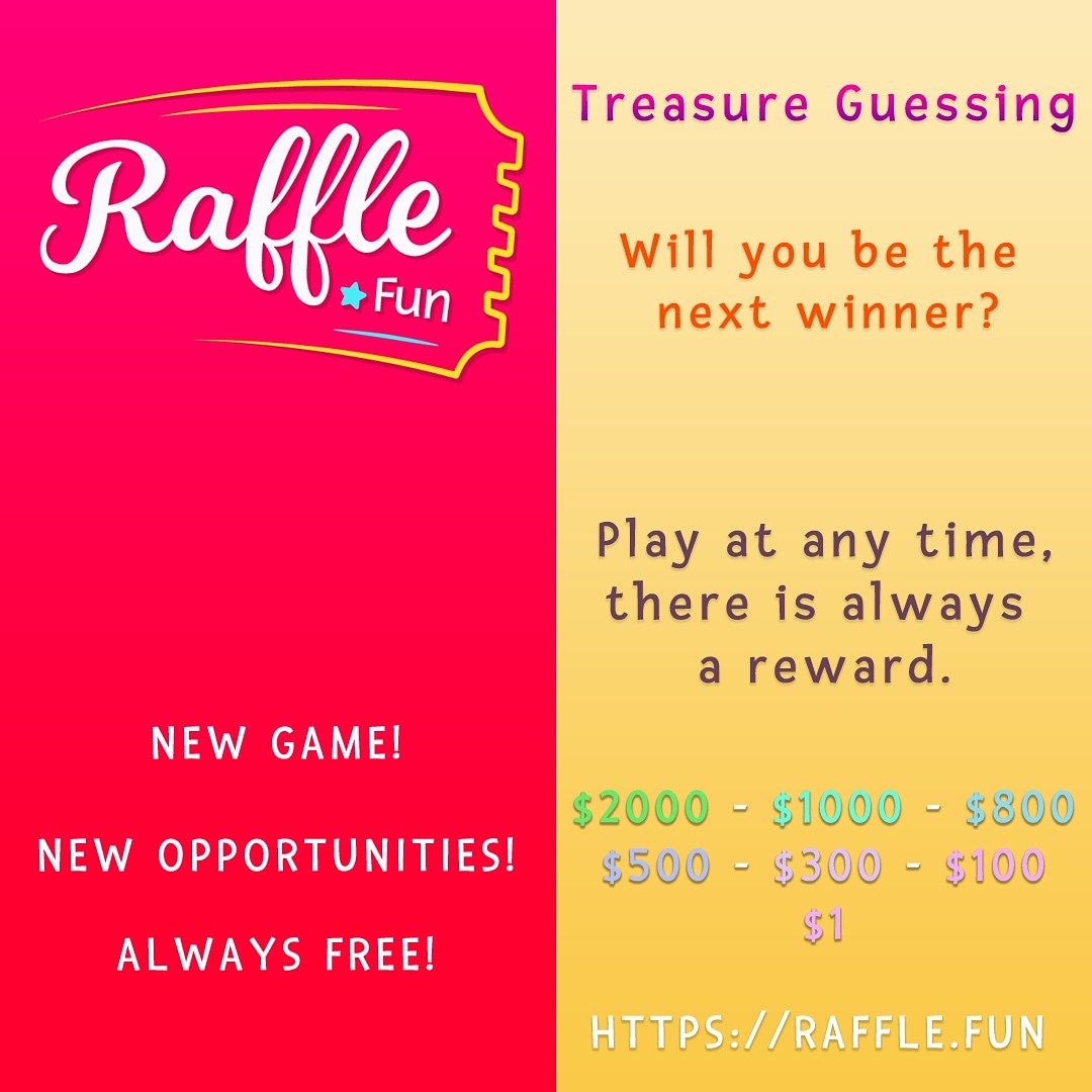 RaffleFun's tweet image. Raffle Fun is here again with another game and new Rewards to be won. Head to @raffle.fun for your chance to win FREE  money.
Nope, you are not dreaming, it is completely Free to play.
Don&apos;t wait any longer, come and play. You could be paying for your next holiday.