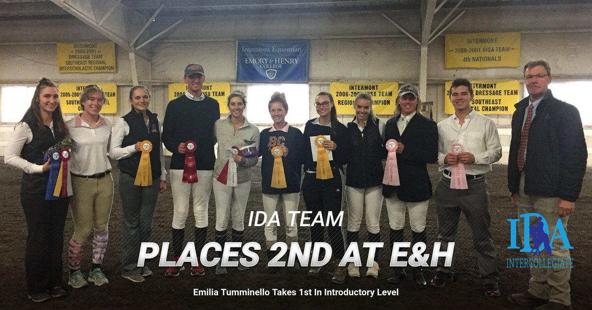 BCAthletics's tweet photo. The @BH2OEquestrian IDA team placed second Saturday at the Emory &amp; Henry show. #BleedCrimson #GoForGold https://t.co/yBNpk0vj60