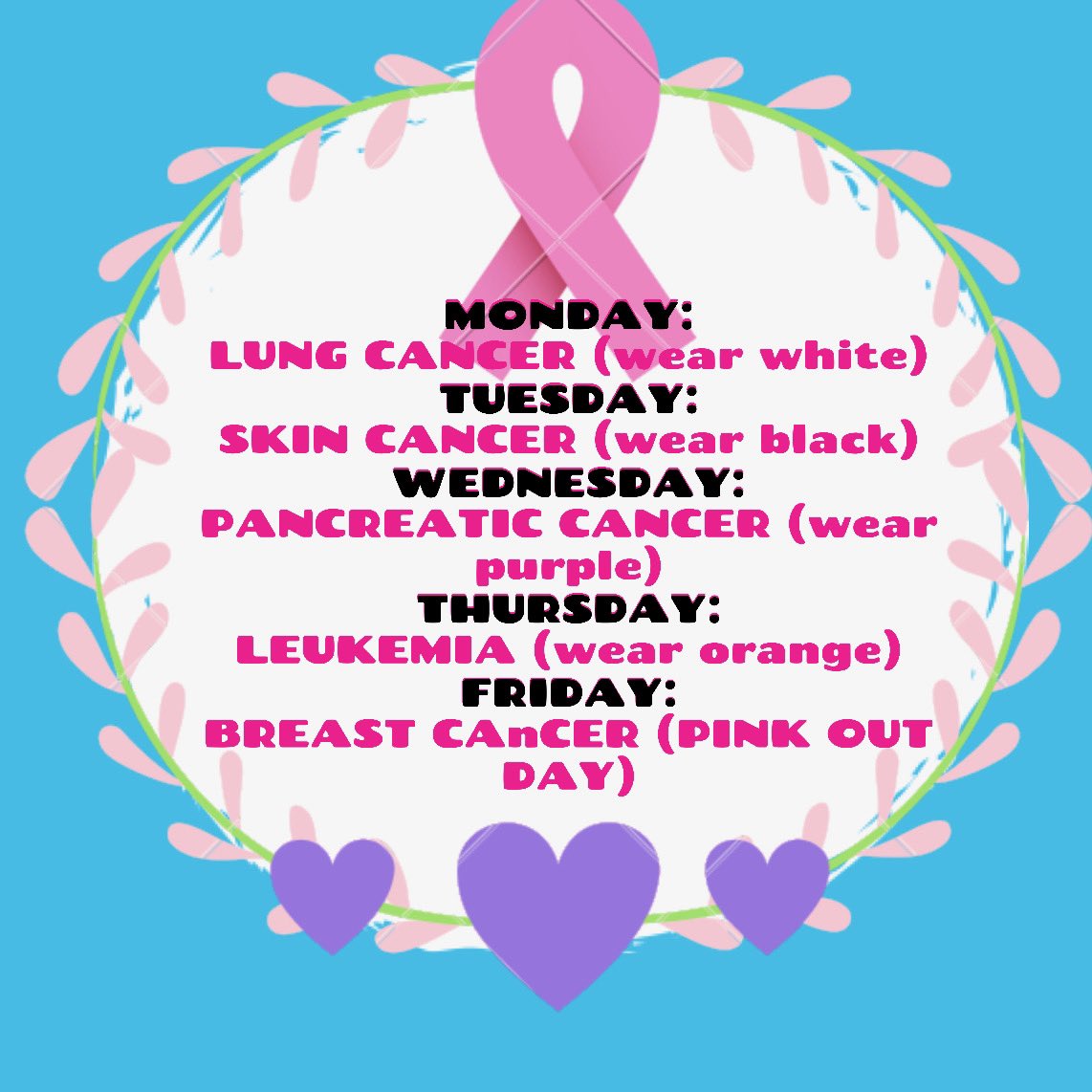 MAKE SURE TO DRESS UP NEXT WEEK💟🖤💜🧡💖