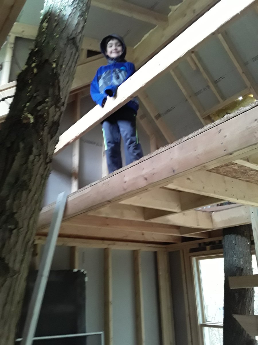 D_Oehlstrom4's tweet photo. Been building a treehouse for the past 2 months, finally got the bulk done. Gotta do the cedar siding then work on the interior! #treehousemaster https://t.co/BaXe08v1aC