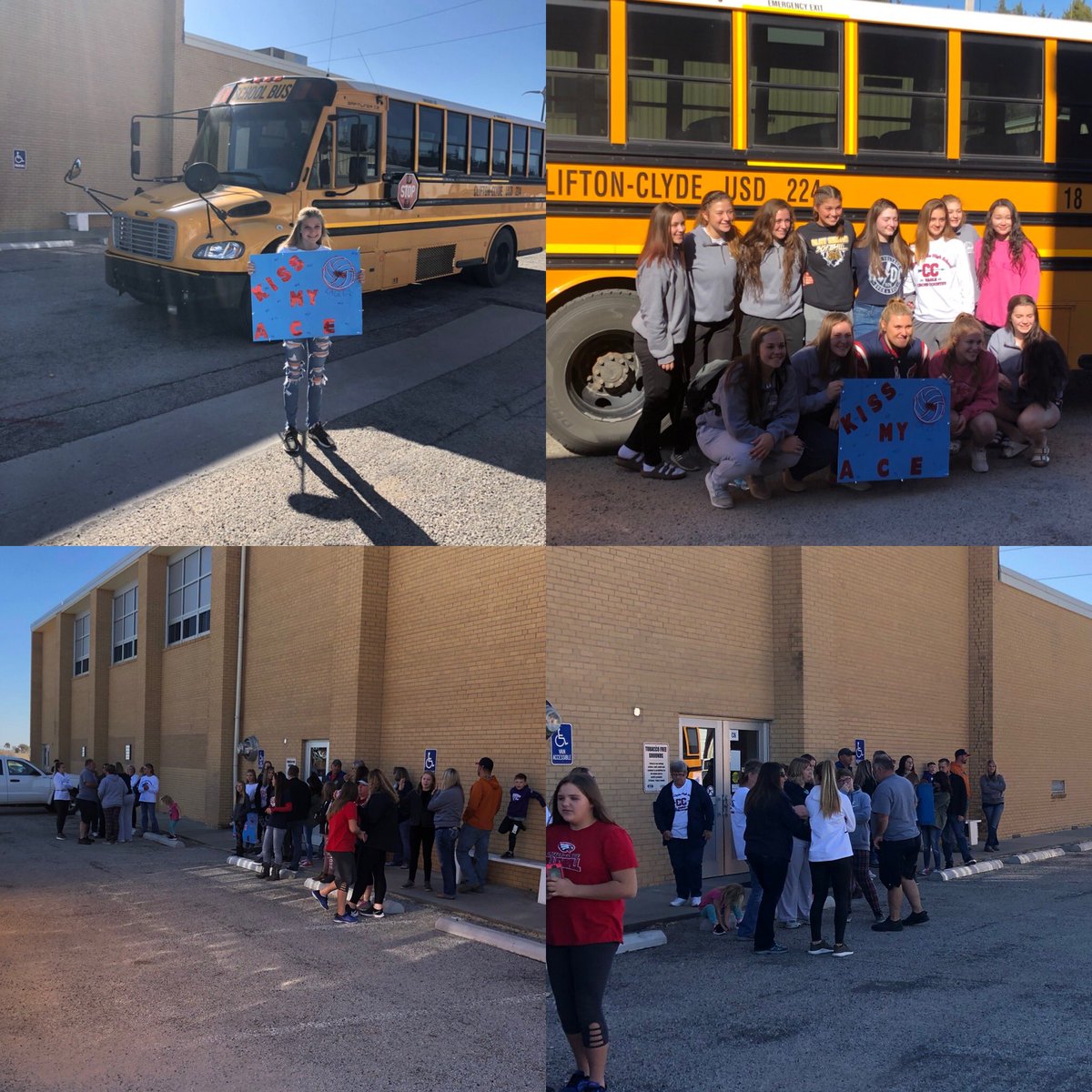 baker_kansas's tweet photo. Substate sendoff! Good luck #CliftonClydePride volleyball team! https://t.co/zHXkwzK1Nz