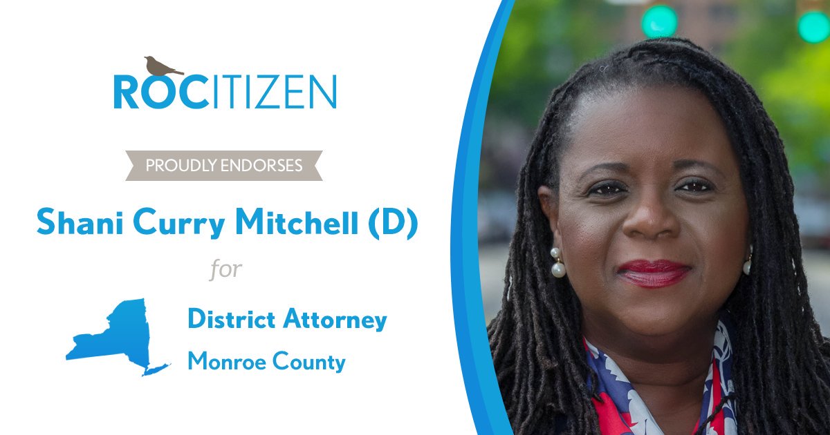 ROCitizenNY's tweet photo. With #EarlyVoting starting today, we're proud to announce our endorsement of @Shanic4da for Monroe County DA.
Let's go! #ShaniForDA https://t.co/IcXaCjbnt6