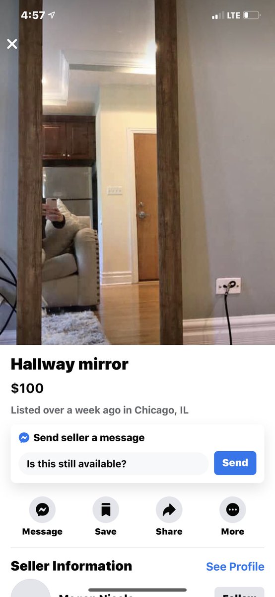 one of my favorite pastimes is going on FB marketplace to look at how people take pictures of the mirrors their selling