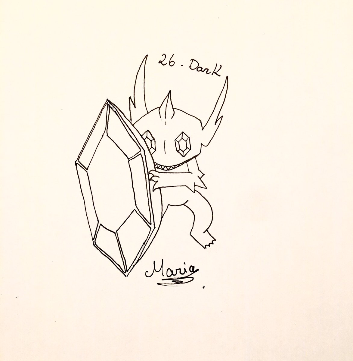 HelloIAmDying's tweet photo. #Inktober day 26- Dark. I drew a sableye, a dark type pokemon :) #inktoberday26 #Inktober2019 https://t.co/harb1SQ97F