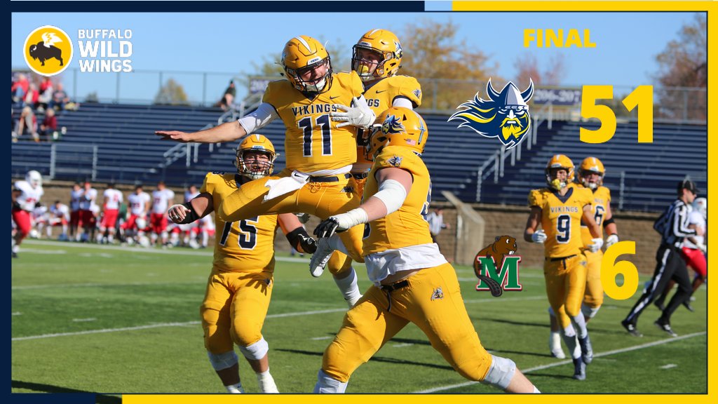 Bold and Gold. The Vikings racked up a season-high 611 yards of total offense in the 51-6 victory over Minot State. 

#BeTheRock | #BuildingChampions