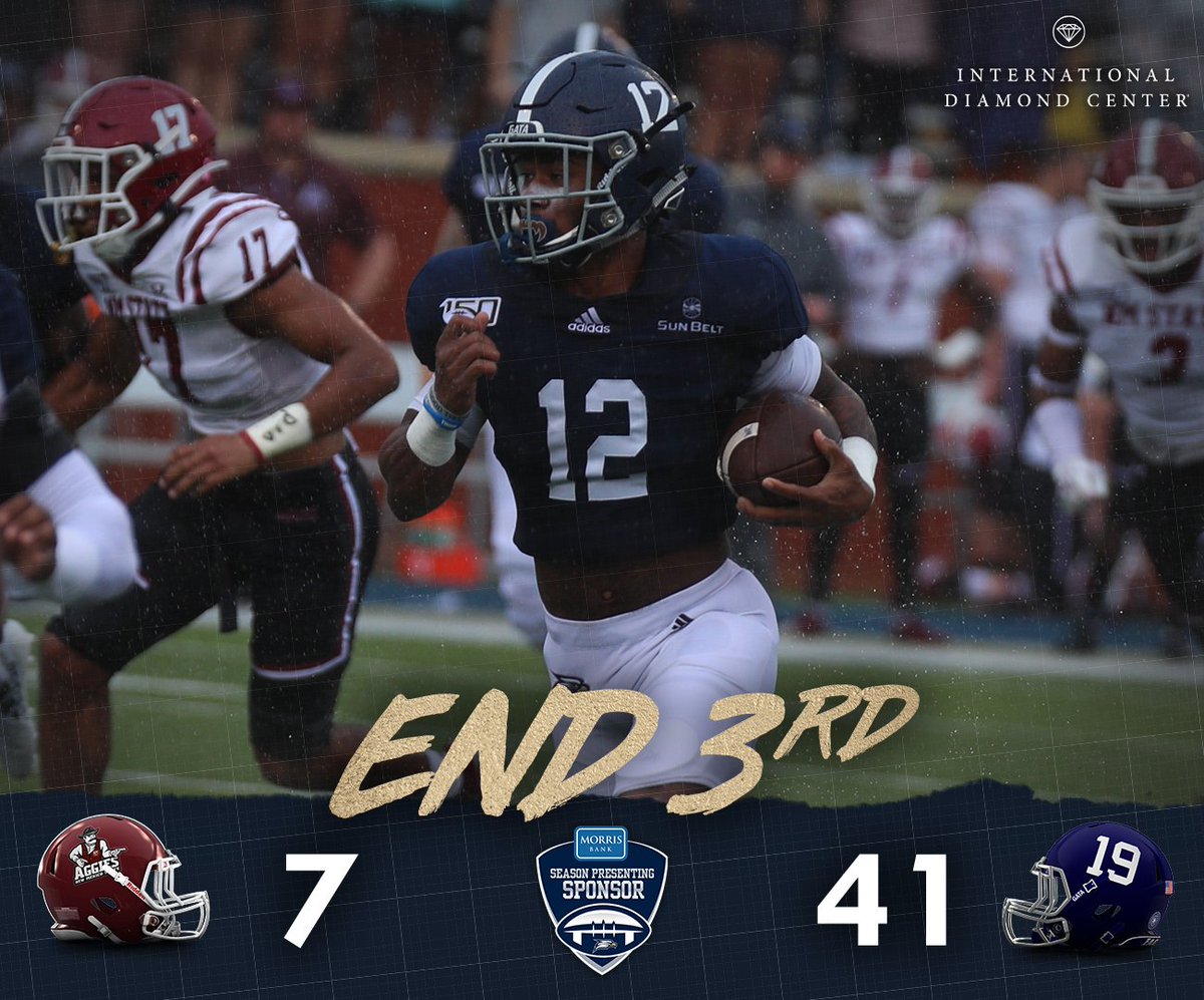 GSAthletics_FB's tweet image. GS 41 | NMSU 7
END Q3

End of the 3rd quarter!

It's #MoBamba Time

#HailSouthern | #GATA | #GTG | #BleedBlueBankBlue | #SunBeltFB
