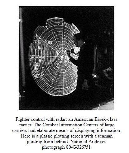 What the IJN lacked at the various battles in and around the Leyte Gulf were combat information centers (CIC), (See clips) training and the maintenance organizations to make radar effective at fleet level.It was these"soft factors" that crippled the IJN in Oct 1944.