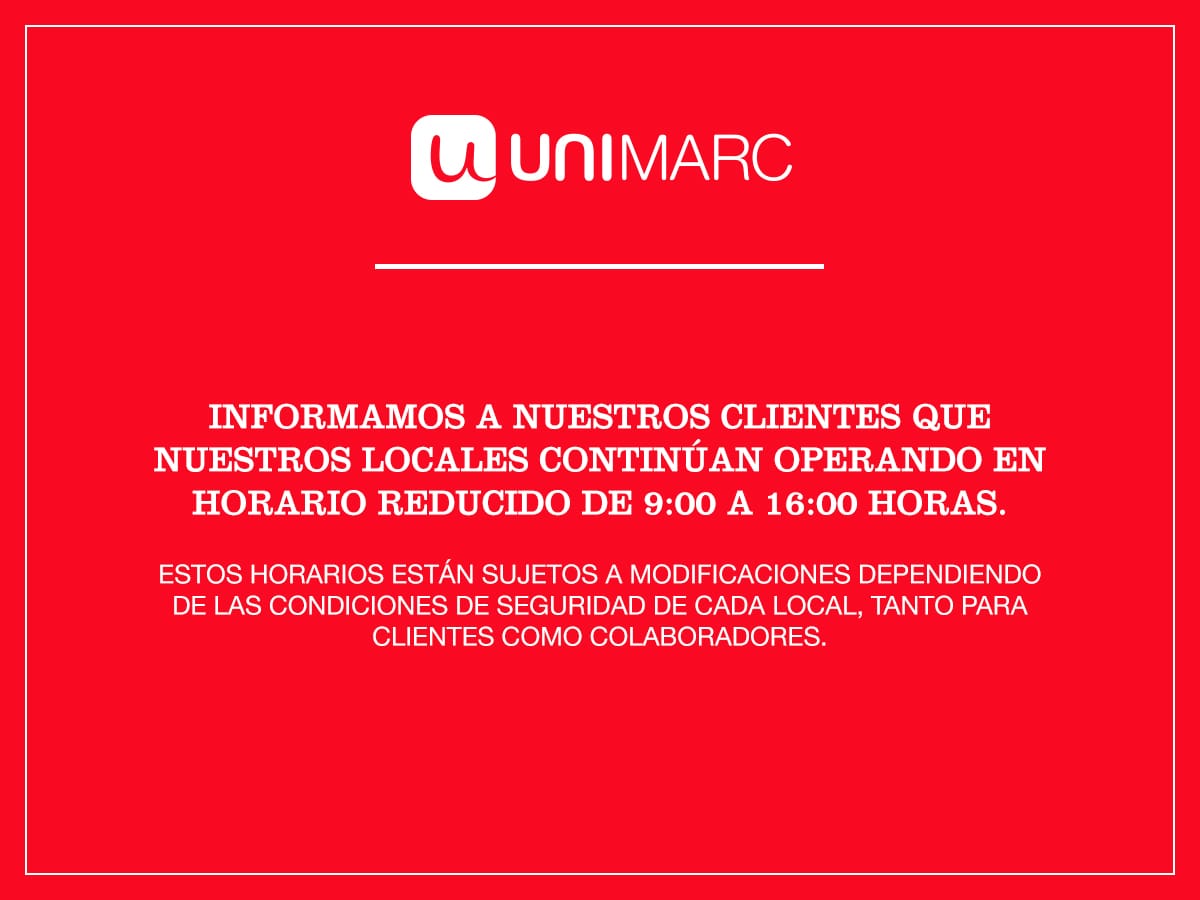 Seguimos trabajando para ofrecerles el mejor servicio a nuestros clientes. Por eso les informamos que nuestros locales continuarán sus labores en horario reducido. Puedes revisar acá el detalle de locales.
bit.ly/2MQalyn