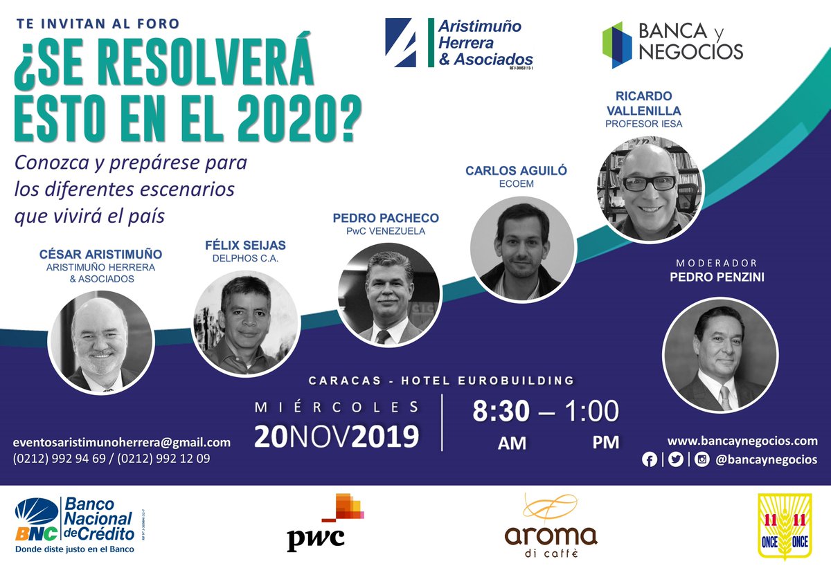 bancaynegocios's tweet photo. Cinco expertos te darán a conocer y prepararte para los diferentes escenarios que vivirá el país en el 2020. Hoy más que nunca la información profesional, responsable y confiable es fundamental para la mejor toma de decisiones. https://t.co/x9WWutT9Nm https://t.co/s6FgpgxCHQ