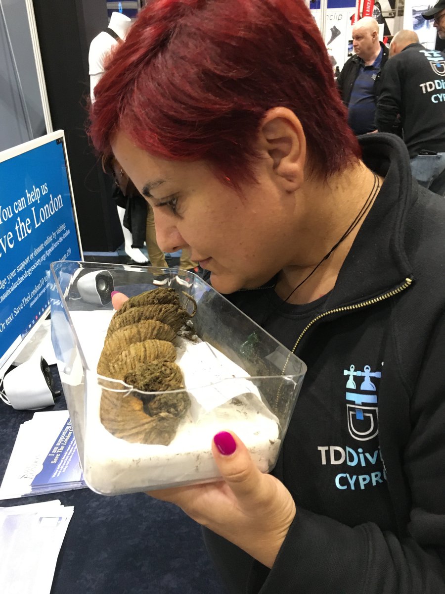 SaveTheLondon's tweet photo. Helping spread the #SaveTheLondon message at #Dive2019. Lots of great chats with UK divers who agree we need to act now to save our heritage before it is lost forever #shipwreck #archaeology #scuba #LondonWreck1665 https://t.co/MbJ4FjNIGv
