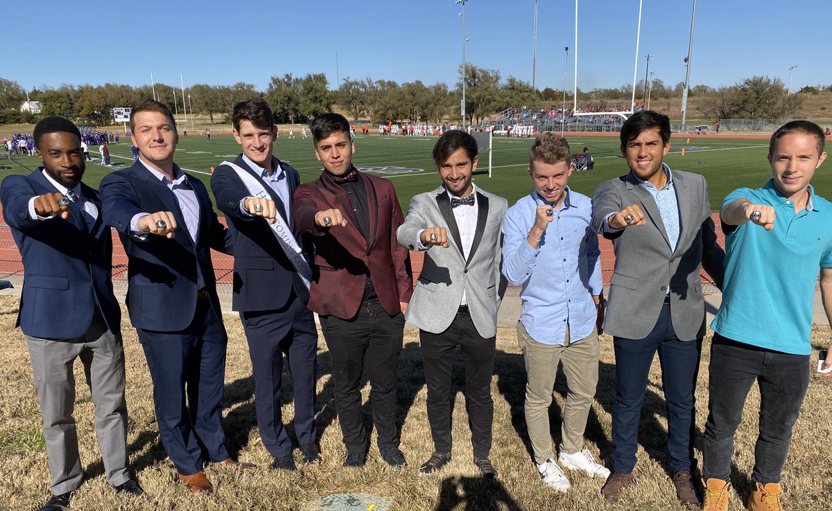 Buildertennis's tweet photo. Builder Tennis Men and Women got their 2019 KCAC Championship rings today at halftime of the Homecoming Football game! https://t.co/LR61TuTnSl