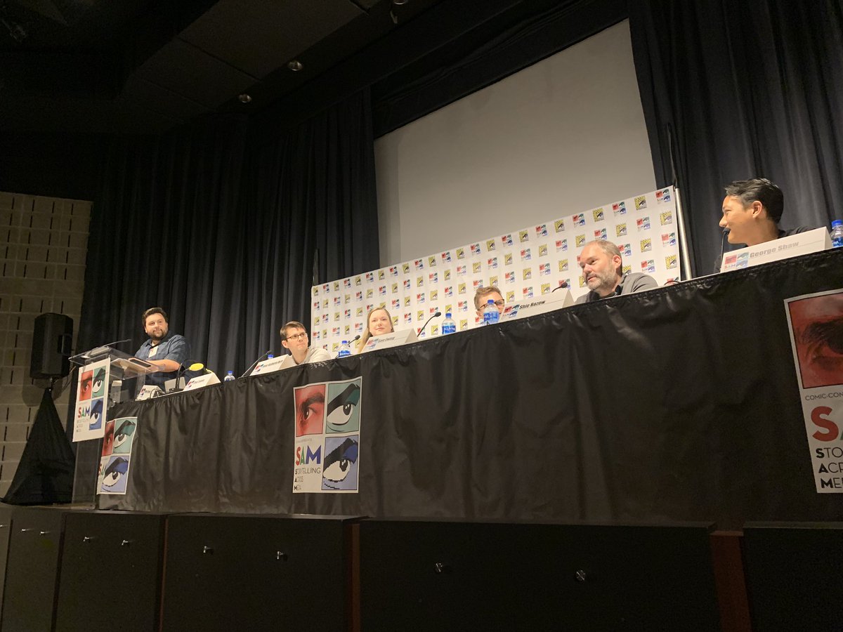 ChloeLerit's tweet photo. Had a great time at #SDCCSAM today! Attended panels on cinematic storytelling, author storytelling, and storytelling with music, and I can’t decide which is my favorite. The panelists and programming were awesome. Feeling very inspired. 🙂 https://t.co/AxRuDVqfj6