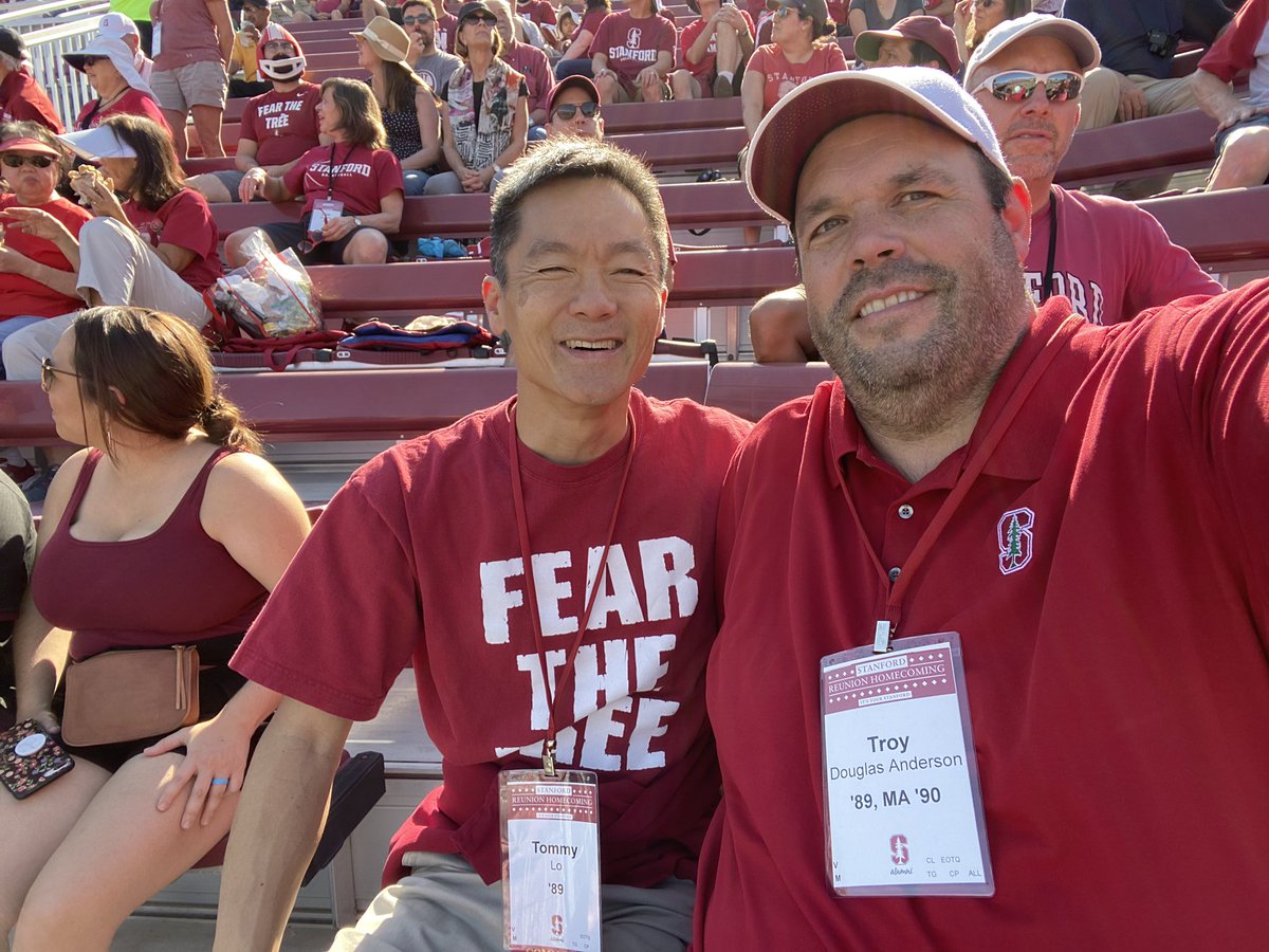 milluk's tweet photo. Former football alum watching from the stands ‘89 for our 30th reunion with the one and only Tommy Lo! #GoStanford https://t.co/LJQPn76Sbw
