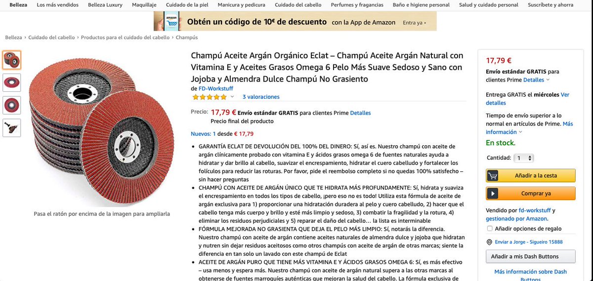 mininacheshire's tweet photo. Como champú ¿no será un poco abrasivo? #cosasdeamazon https://t.co/OnXCniegk4