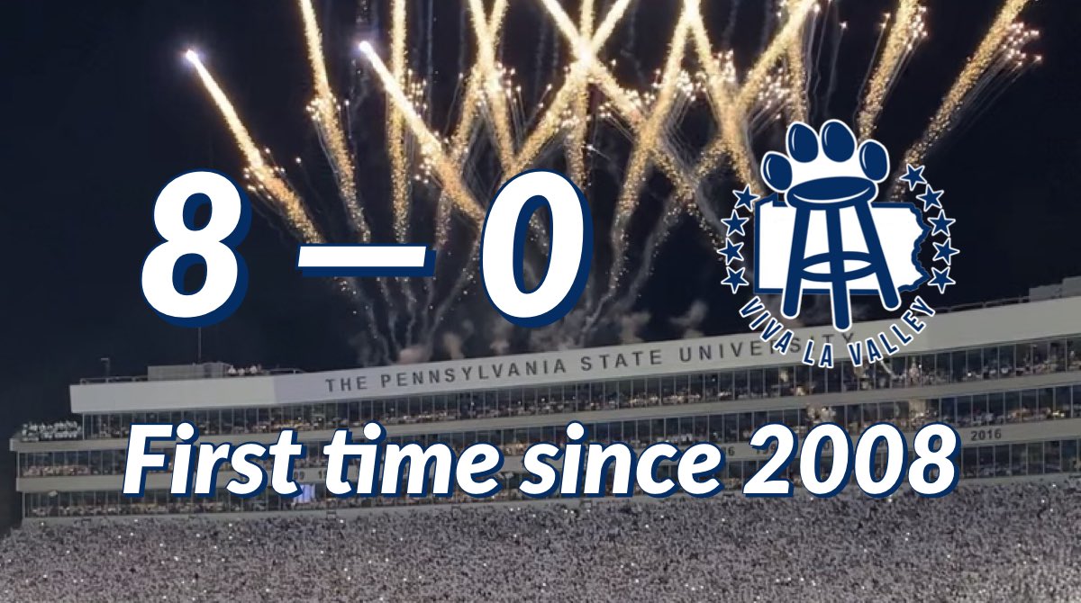 PSUBarstool's tweet photo. The Nittany Lions are 8-0 and undefeated through October for the first time in 11 years!! https://t.co/51iperDVsO