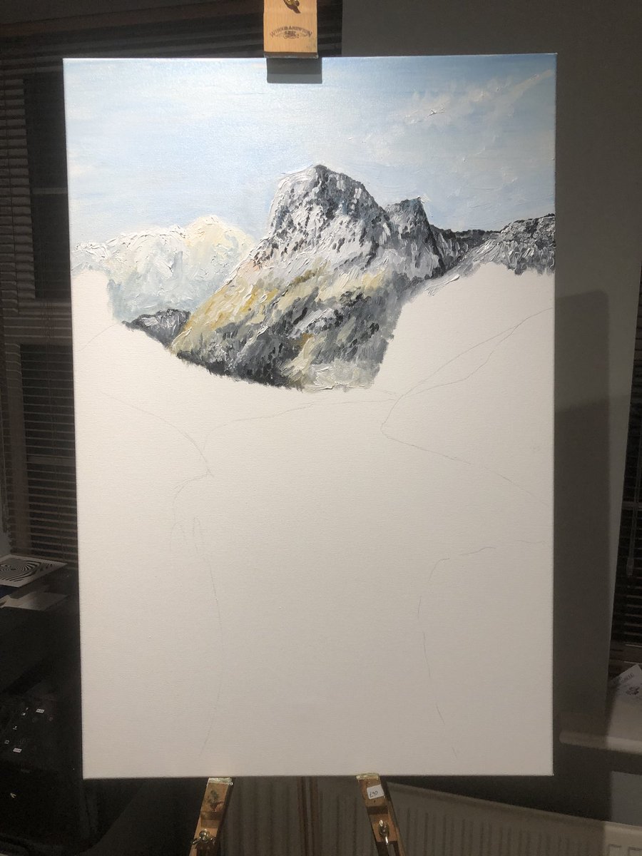 visially's tweet image. I have started my first oil painting for nearly 2 months this evening, it strange the way I have missed the medium @NystagmusUK @RNIB #oilpainting #landscapepainting