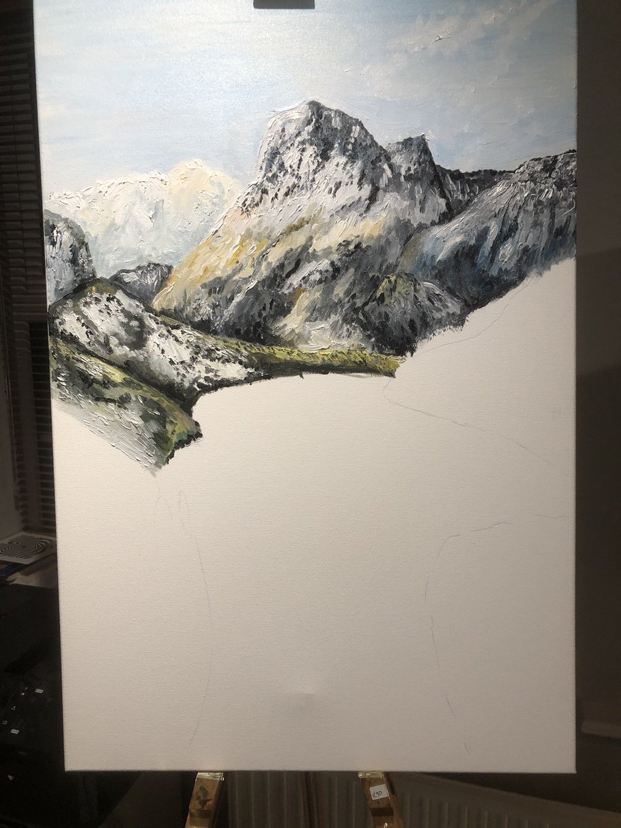 visially's tweet image. I have started my first oil painting for nearly 2 months this evening, it strange the way I have missed the medium @NystagmusUK @RNIB #oilpainting #landscapepainting
