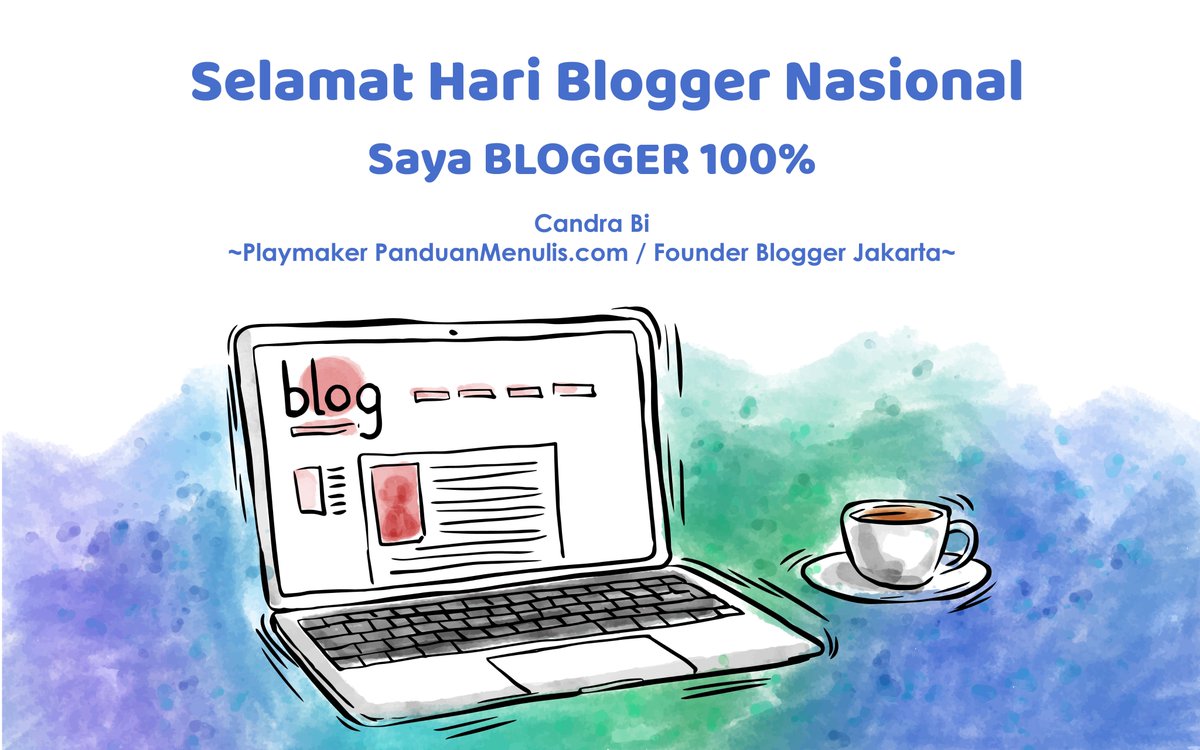 CandraBi_'s tweet image. Selamat Hari Blogger Nasional

Aku blogger, kemarin, hari ini sampai kita punya cucu nanti. :p

#BloggerDay

#Blogger #BloggerCrony #Emak2Blogger #BPerempuan #WarungBlogger