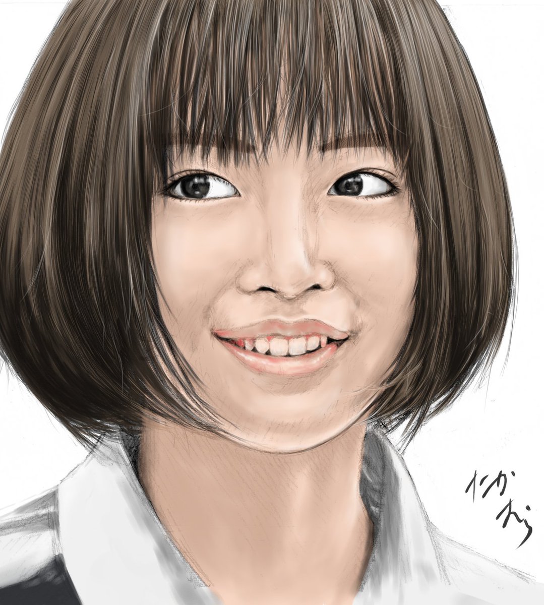 たかむら 広瀬すず描いてみました 怒りという映画が印象強いです イラスト好きな人と繋がりたい 似顔絵 広瀬すず