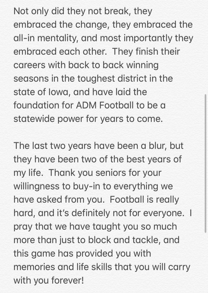 Hats off to the 2019 <a href="/ADMFootball/">ADM Tiger Football</a> Seniors!  Love you all!  Thanks for the memories!  #TTW #ExpectToWin