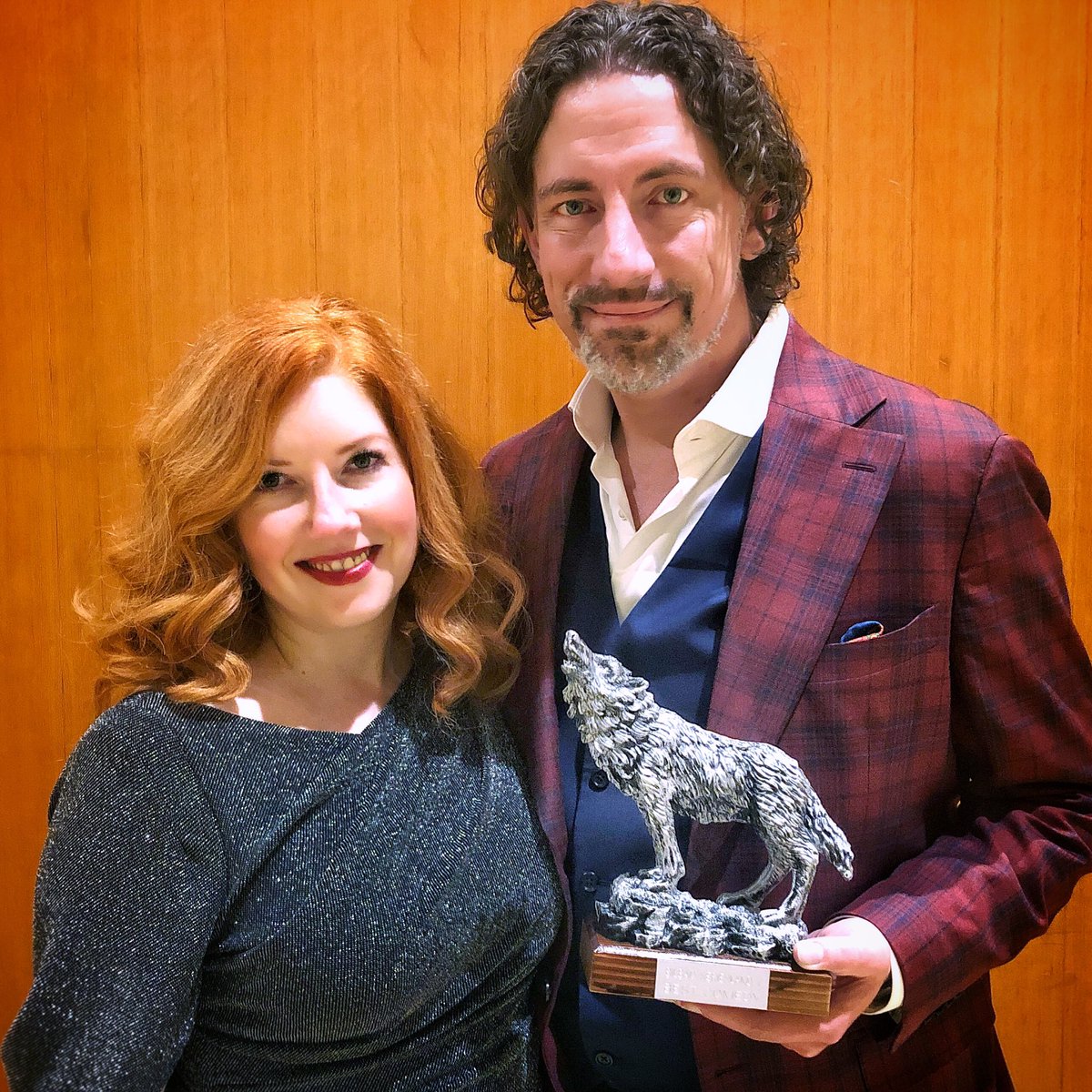 Completely honored to be taking home this silver wolf for #BestComedy from #Bilbao #Seriesland. Amazing festival, so humbled and inspired by the talented folks we’ve met here. Thank you to our phenomenal #NecessaryEvil cast and crew - this one’s for all of you! #yegfilm