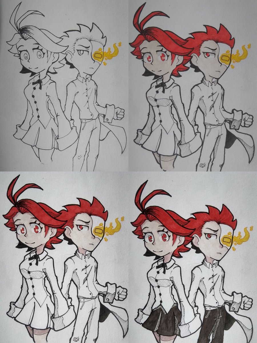 Odni6's tweet photo. And then this morning i draw a simple characters 

#kurecolor
#markers 
#red
#originalcharacter 
#traditionalart https://t.co/scyJWSP92r