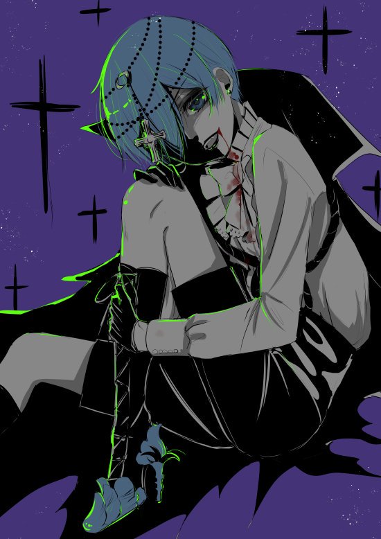 「?その2
※流血注意
2017ヴァンパイア兄シエまた描いてみた～
2枚目は過去絵」|🍭じん子＠低浮上のイラスト