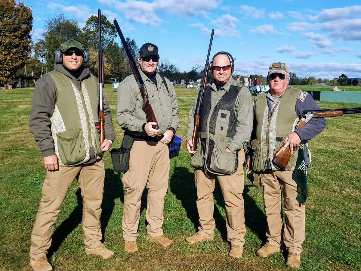 1ChuckJenkins's tweet photo. 2019 YMCA Clays for Kids charity sporting clays shoot. Sheriff’a Office well represented with Maj. Troy Barrick, Col. Dave Benjamin, Major Tim Clarke, and Sheriff Chuck Jenkins. Couldn’t pull out the win this year. Need more practice for 2020.   Great event! https://t.co/dxKkKysEF6