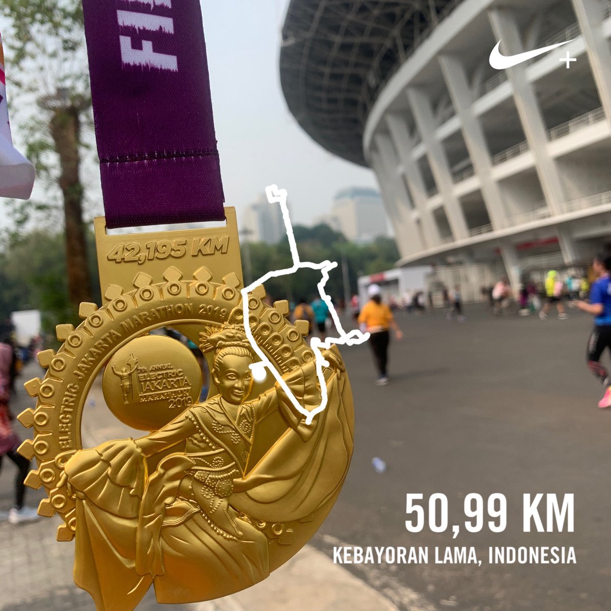 #42k #FM #nrc #nikeplus #justdoit #runwithhart #ayolari #marilari #pelariindonesia #indorunners #jakartamarathon #jakmar2019 #lightupyourenergy #energioptimisme @jakartamarathon @thejktmarathon