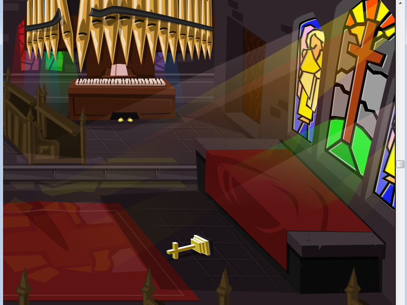 From the graveyard, into the church. Thinking about disturbing a zombie wedding in here. #indiegames #gamedev