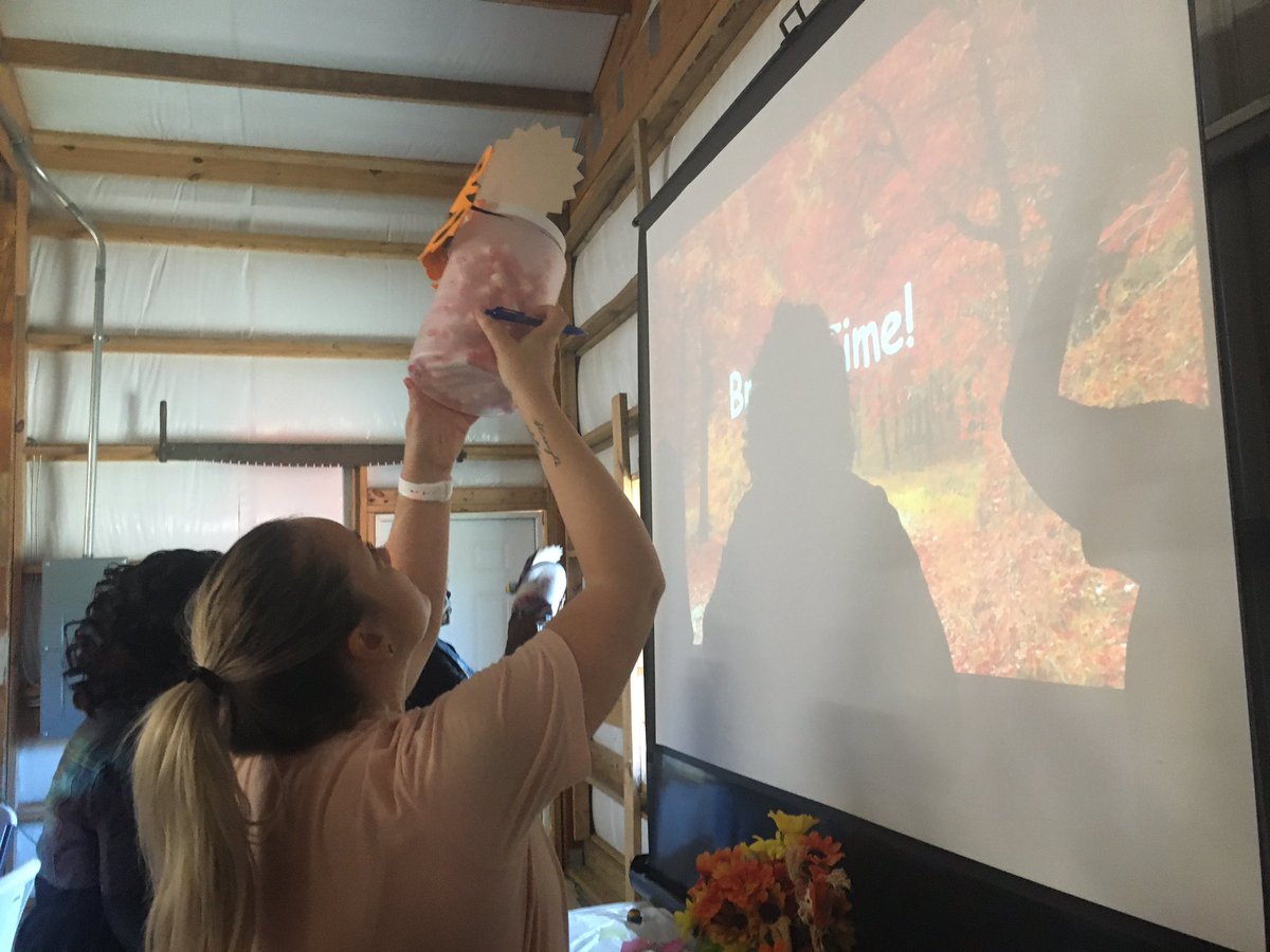 DewdropLaura's tweet photo. I was beyond excited to have the chance to present with the lovely @LorLanBar at the #NotYourTypicalPD Sandhills Math Teacher Circle today! So much math fun to be had! #ccsk12math 🍂🌾♥️🚜🔢 https://t.co/G0sZiT599K